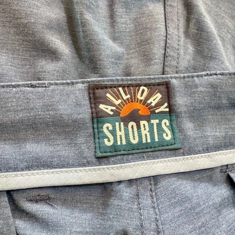 Faherty All Day Shorts. Heather Blue. Size 33.
